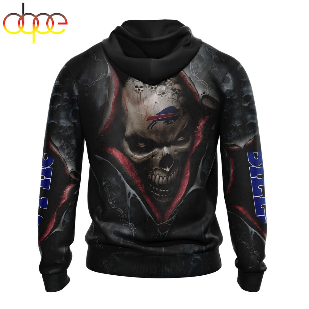 NFL Buffalo Bills Skull All Over Print Hoodie Gift For Fans