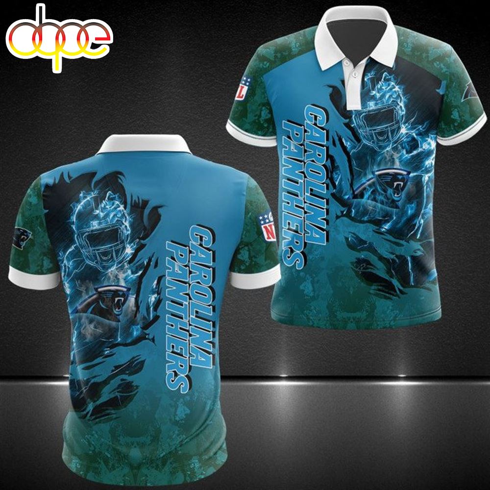 NFL Carolina Panthers Blue Camo Polo Shirt