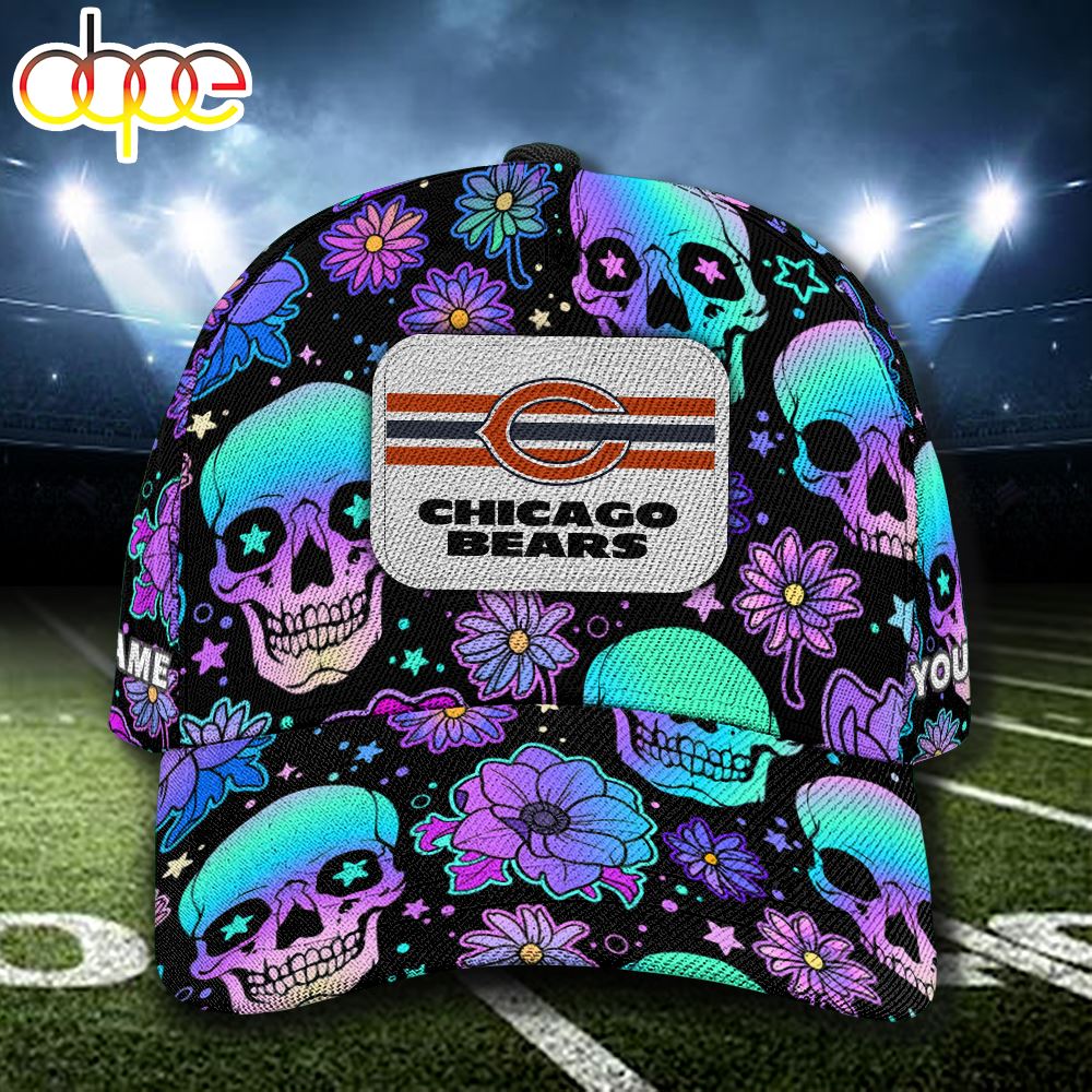 NFL Chicago Bears Custom Name Cap Skull