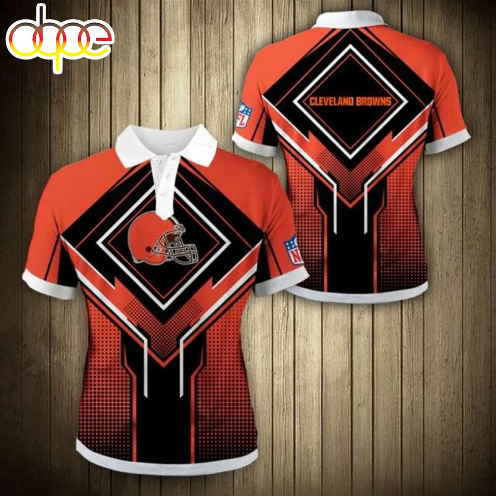 NFL Cleveland Browns Orange Polo Shirt V10