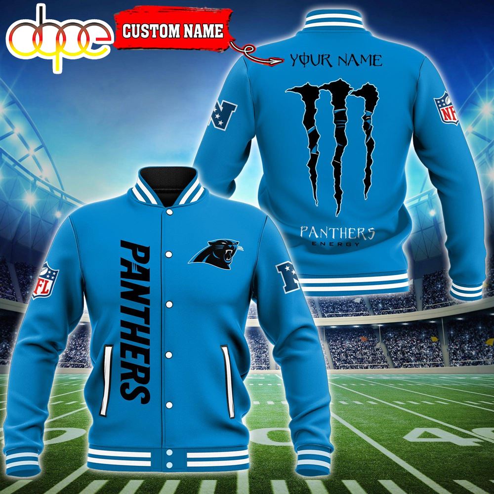 NFL Custom Name Carolina Panthers Baseball Jacket