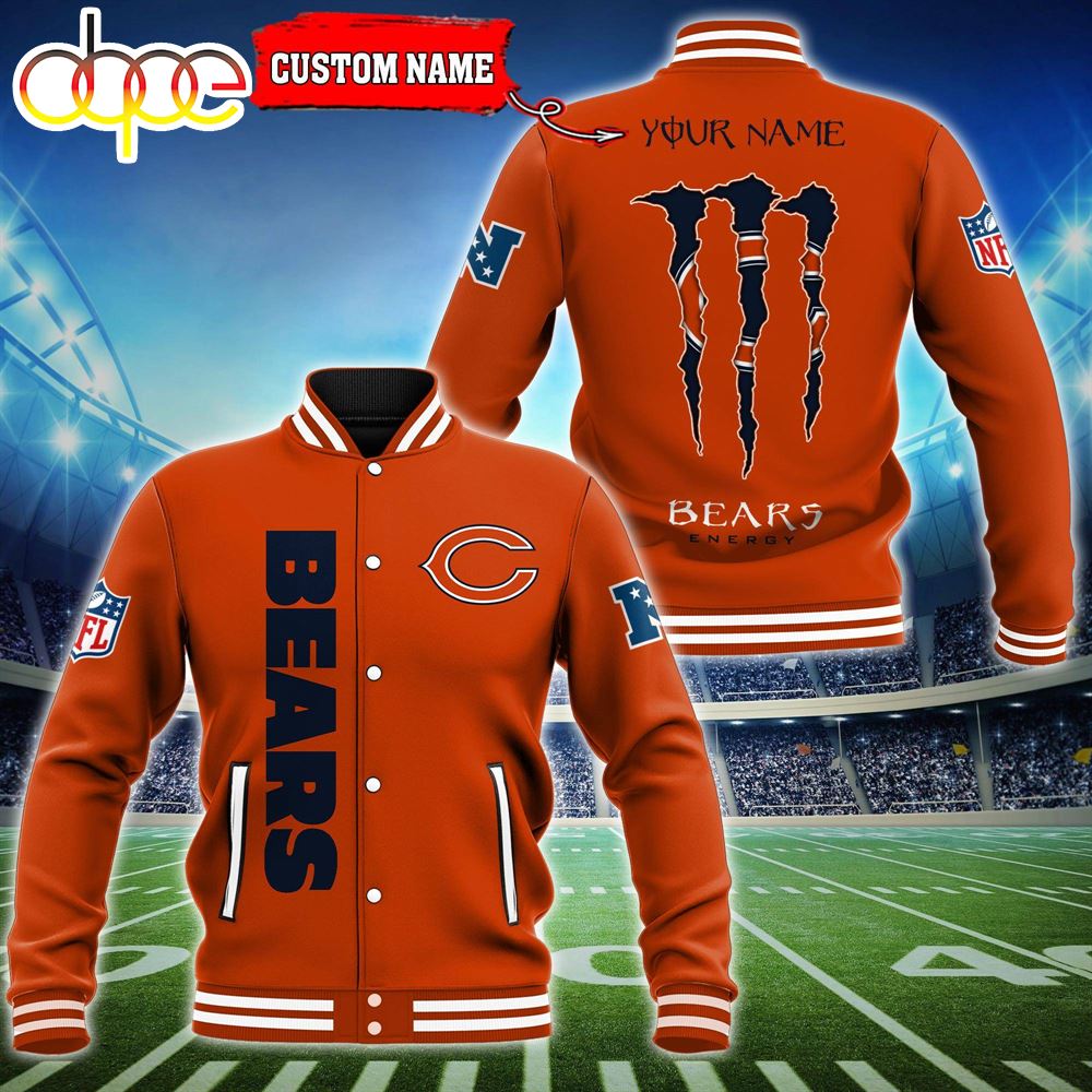 NFL Custom Name Chicago Bears Baseball Jacket