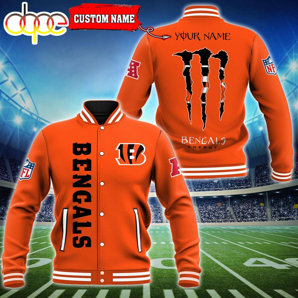 NFL Custom Name Cincinnati Bengals Baseball Jacket