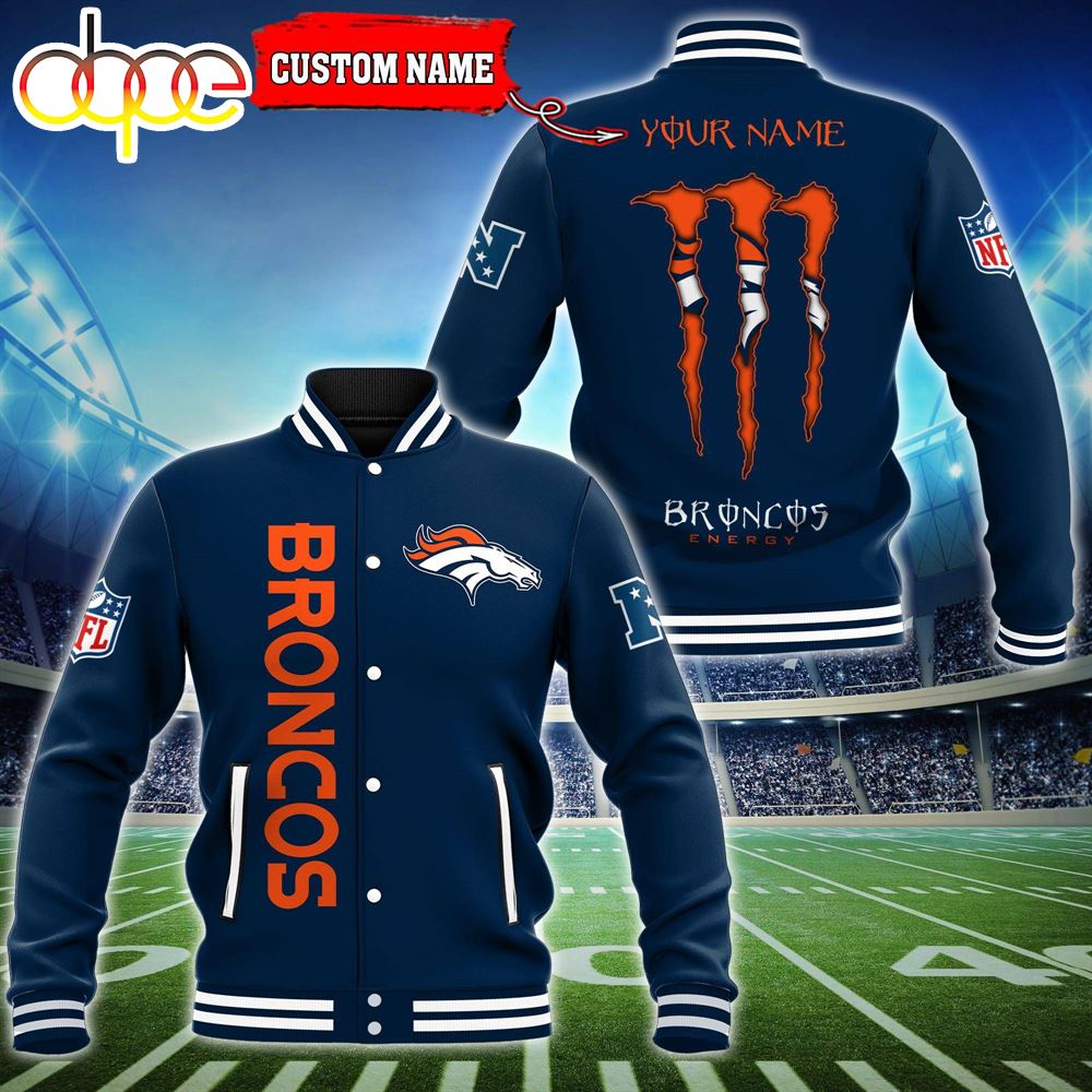 NFL Custom Name Denver Broncos Baseball Jacket
