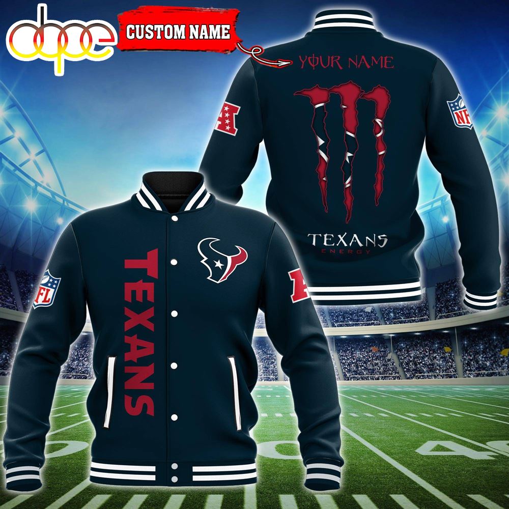 NFL Custom Name Houston Texans Baseball Jacket