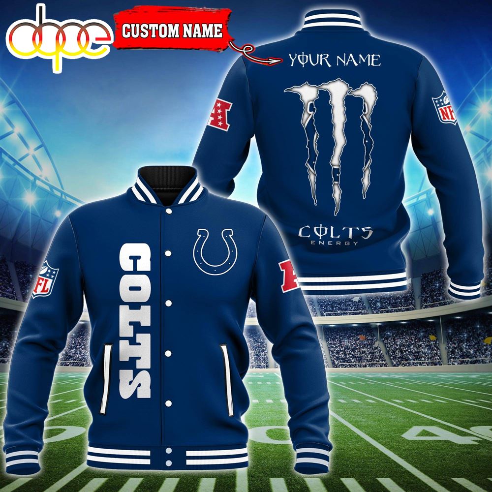 NFL Custom Name Indianapolis Colts Baseball Jacket