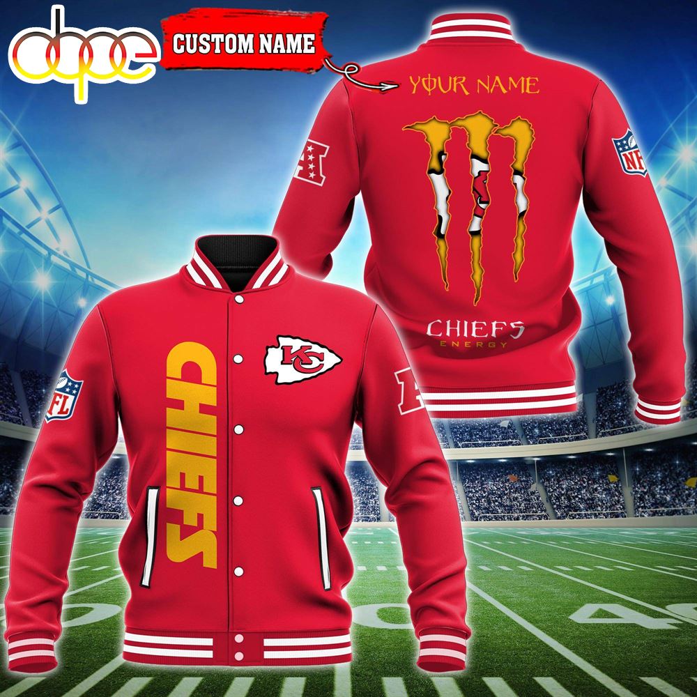NFL Custom Name Kansas City Chiefs Baseball Jacket