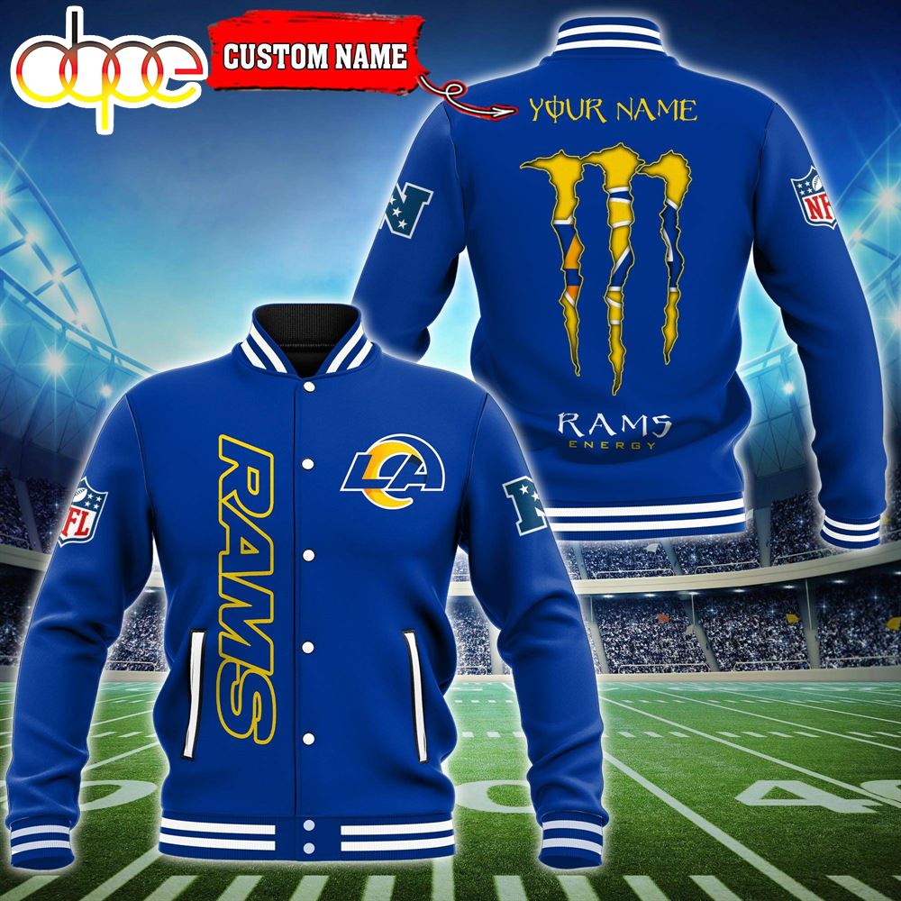 NFL Custom Name Los Angeles Rams Baseball Jacket