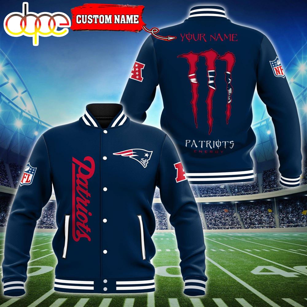 NFL Custom Name New England Patriots Baseball Jacket