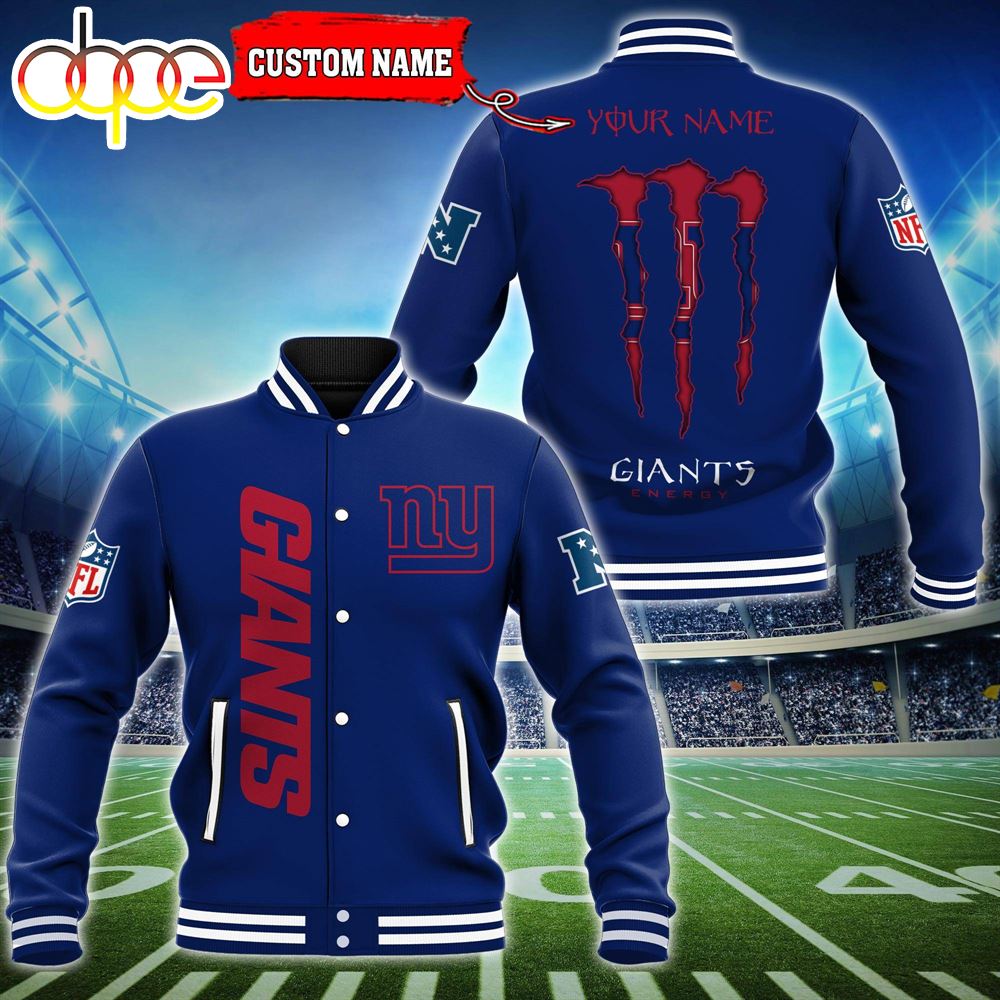 NFL Custom Name New York Giants Baseball Jacket