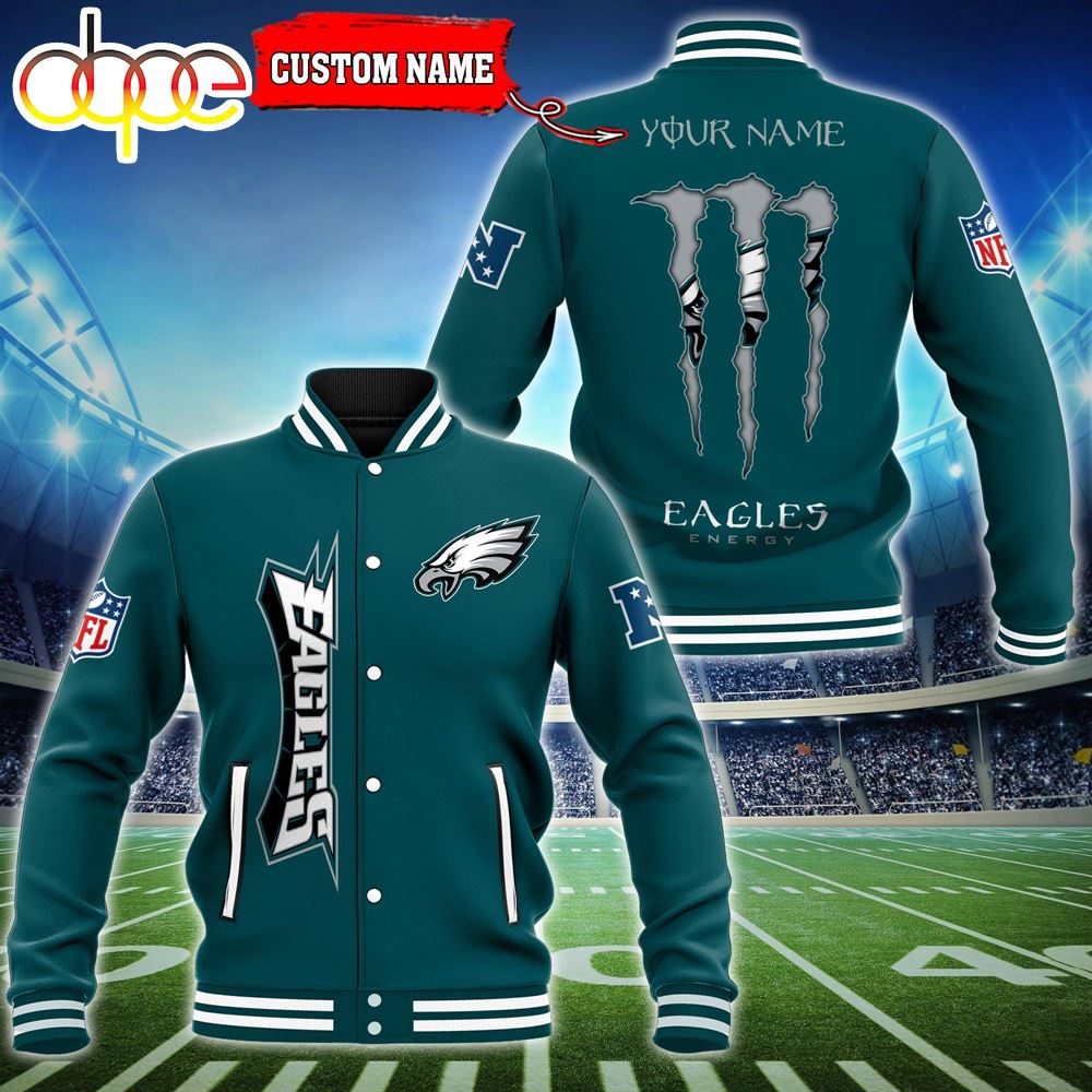 NFL Custom Name Philadelphia Eagles Baseball Jacket