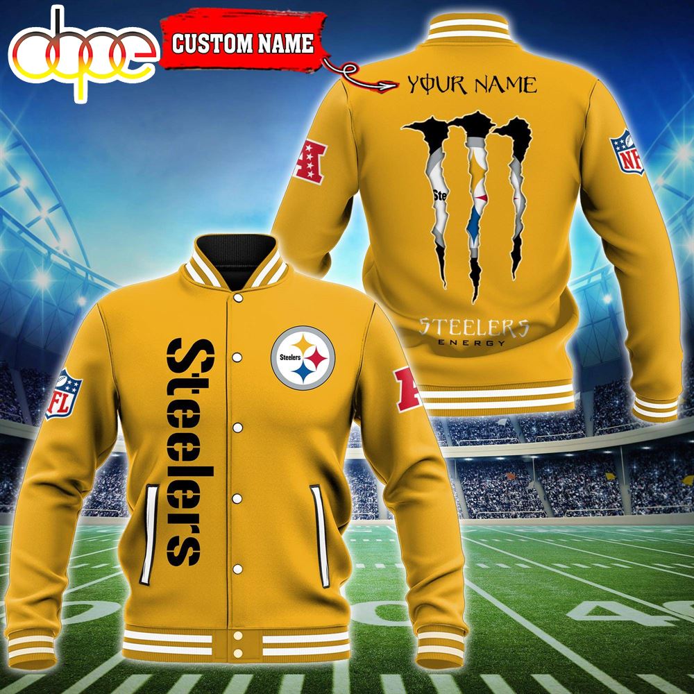 NFL Custom Name Pittsburgh Steelers Baseball Jacket