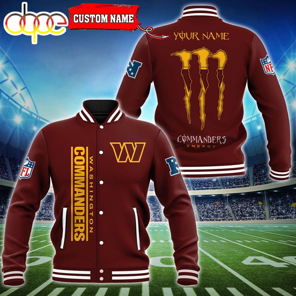 NFL Custom Name Washington Commanders Baseball Jacket