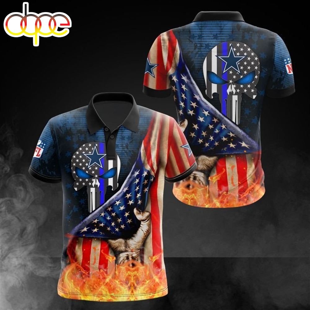 NFL Dallas Cowboys American Flag Polo Shirt V2