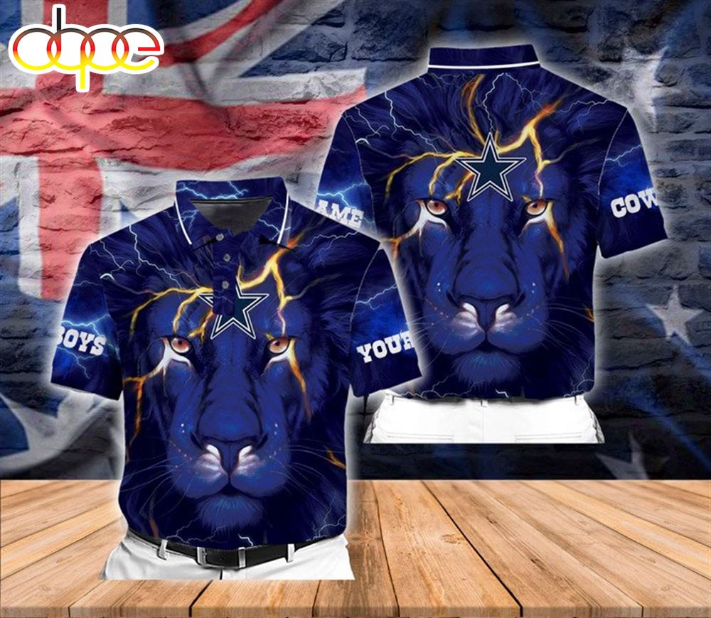 NFL Dallas Cowboys Custom Name One Nation Under God Polo Shirt V8