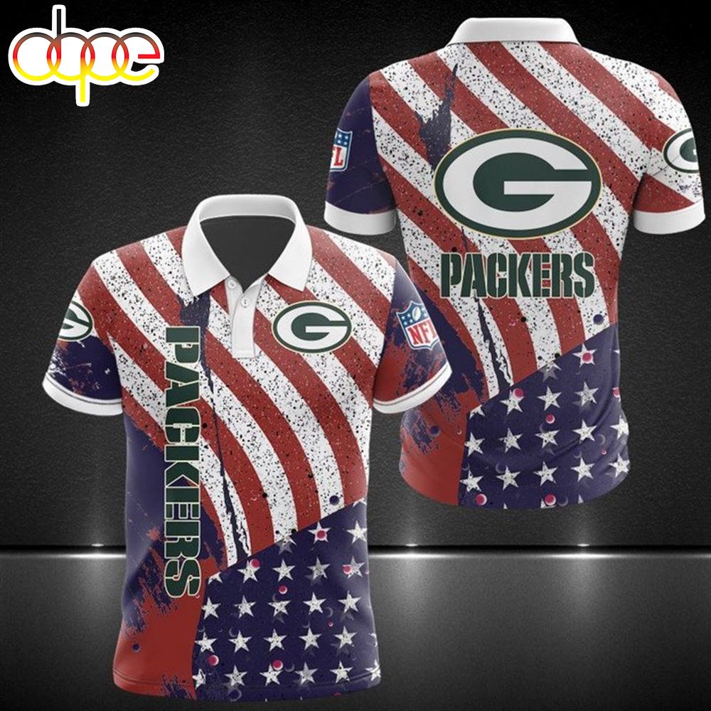 NFL Green Bay Packers American Flag Edition Polo Shirt