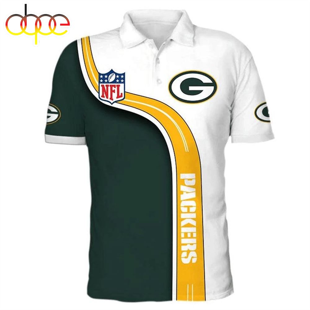 NFL Green Bay Packers Black White Fashion Polo Shirt