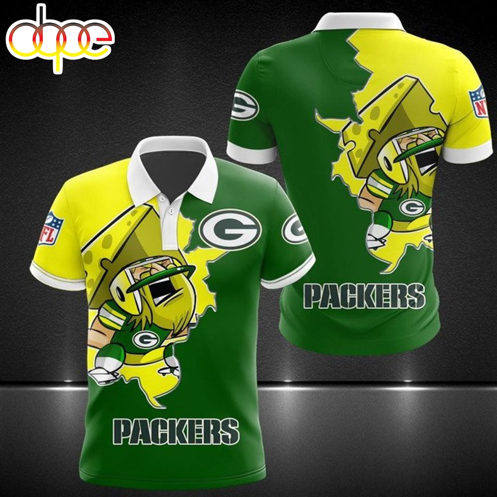 NFL Green Bay Packers Yellow Green Free Style Polo Shirt