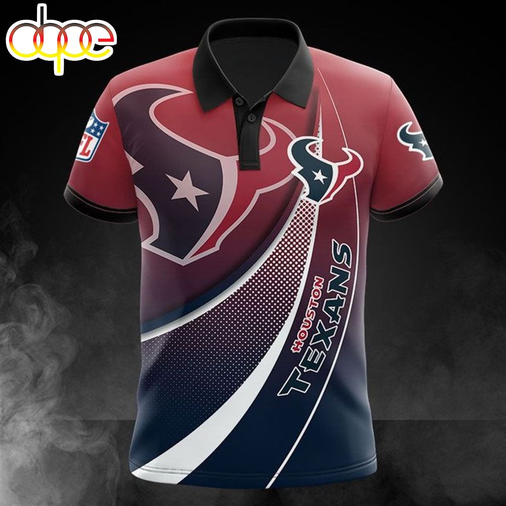 NFL Houston Texans Blue Red Polo Shirt V3