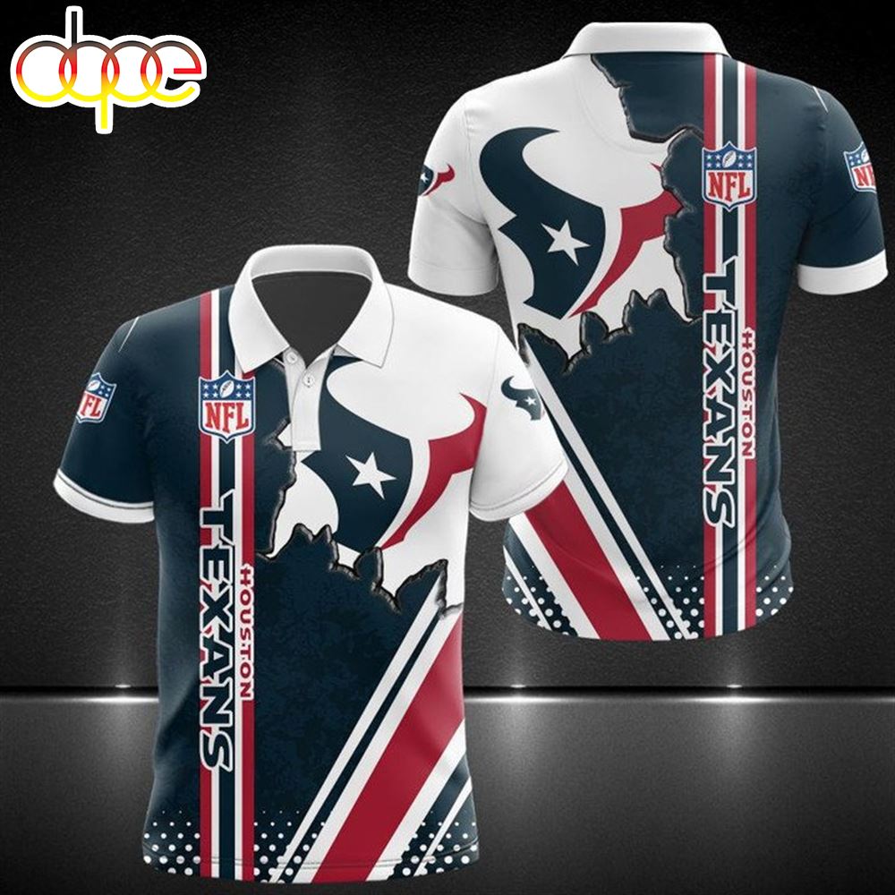 NFL Houston Texans Blue White Polo Shirt