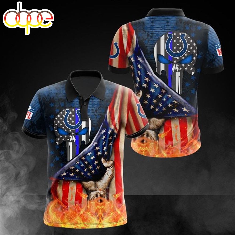 NFL Indianapolis Colts America Flag Polo Shirt V2