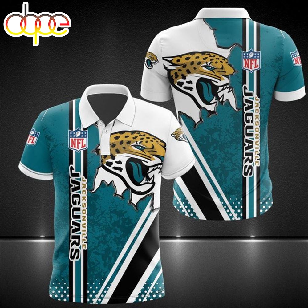 NFL Jacksonville Jaguars Teal White Polo Shirt