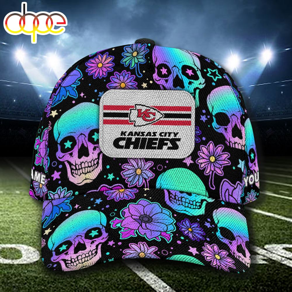 NFL Kansas City Chiefs Custom Name Cap Skull