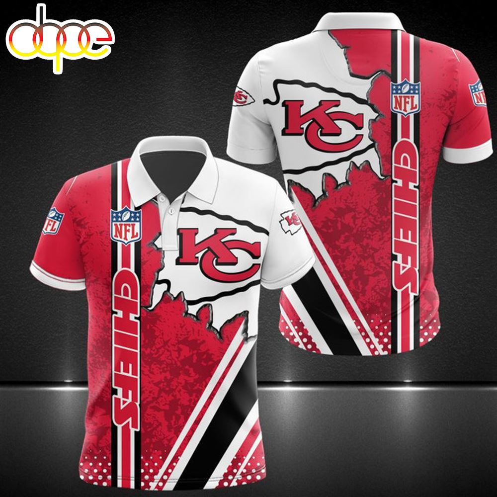 NFL Kansas City Chiefs Red White Polo Shirt