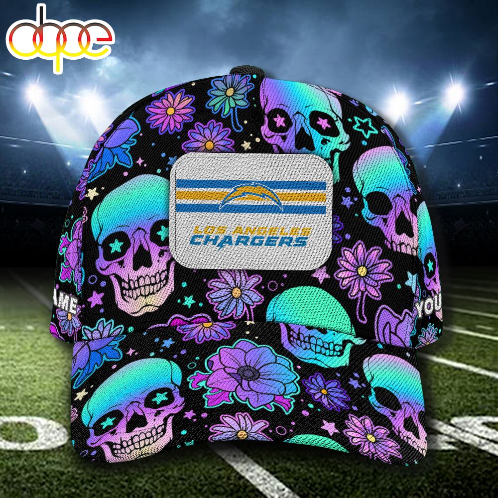 NFL Los Angeles Chargers Custom Name Cap Skull