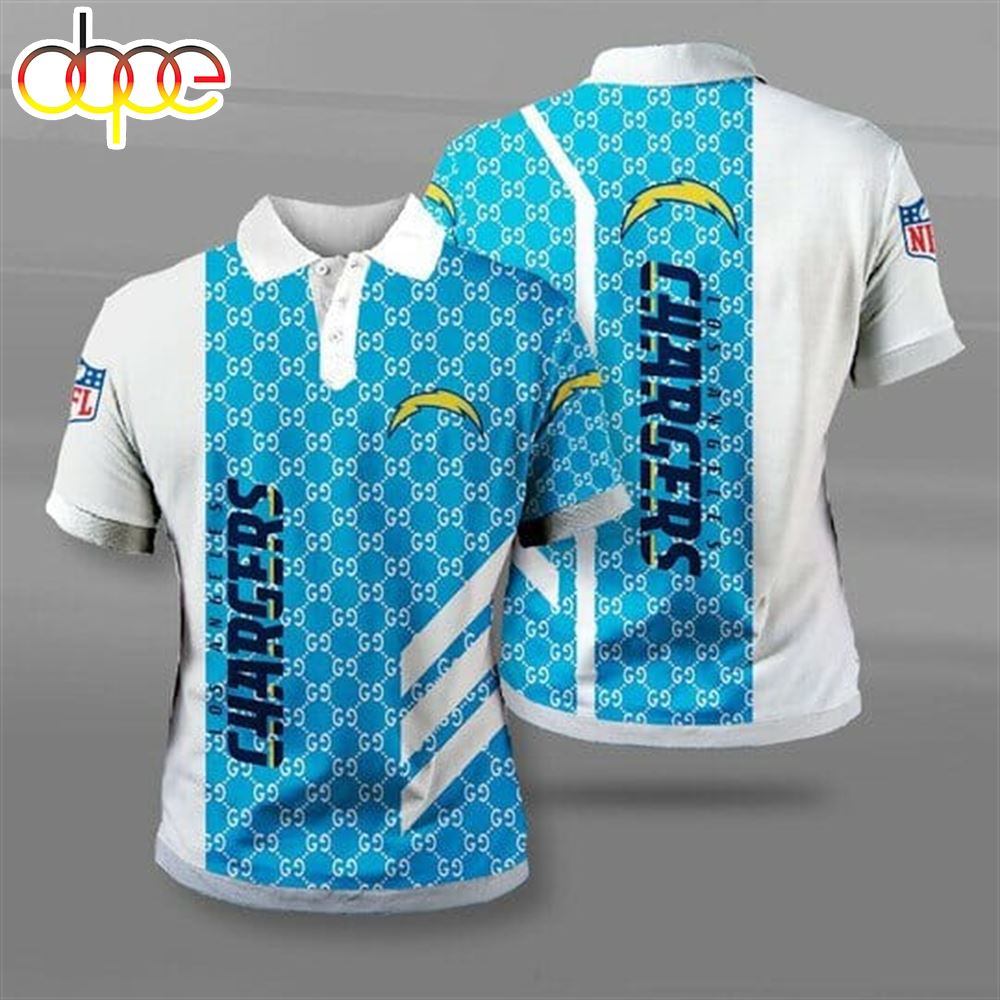 NFL Los Angeles Chargers Powder Blue White Polo Shirt