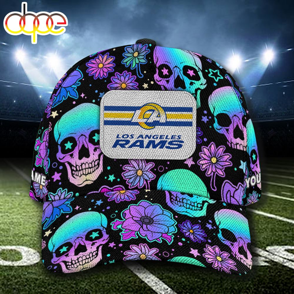 NFL Los Angeles Rams Custom Name Cap Skull