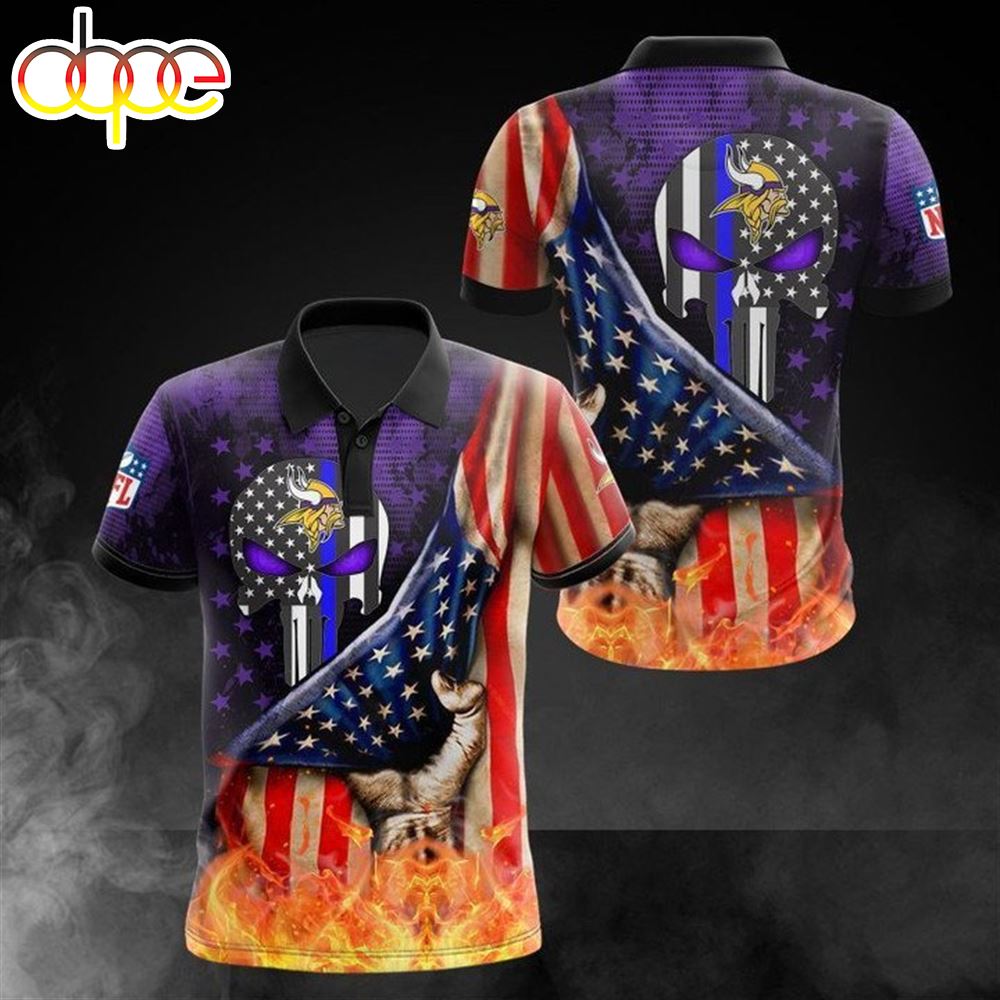 NFL Minnesota Vikings American Flag Polo Shirt