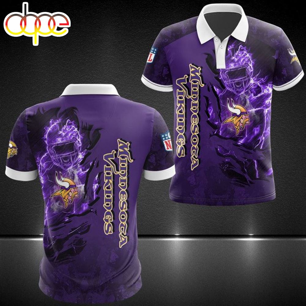 NFL Minnesota Vikings Purple Scratch Polo Shirt