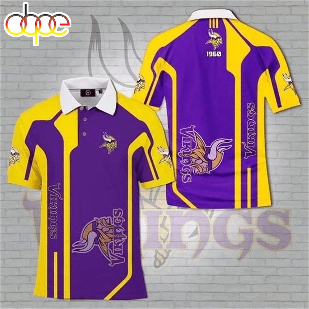 NFL Minnesota Vikings Purple Yellow Special Polo Shirt