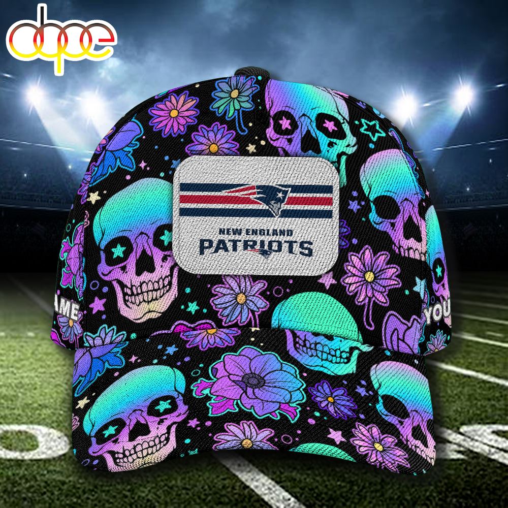 NFL New England Patriots Custom Name Cap Skull