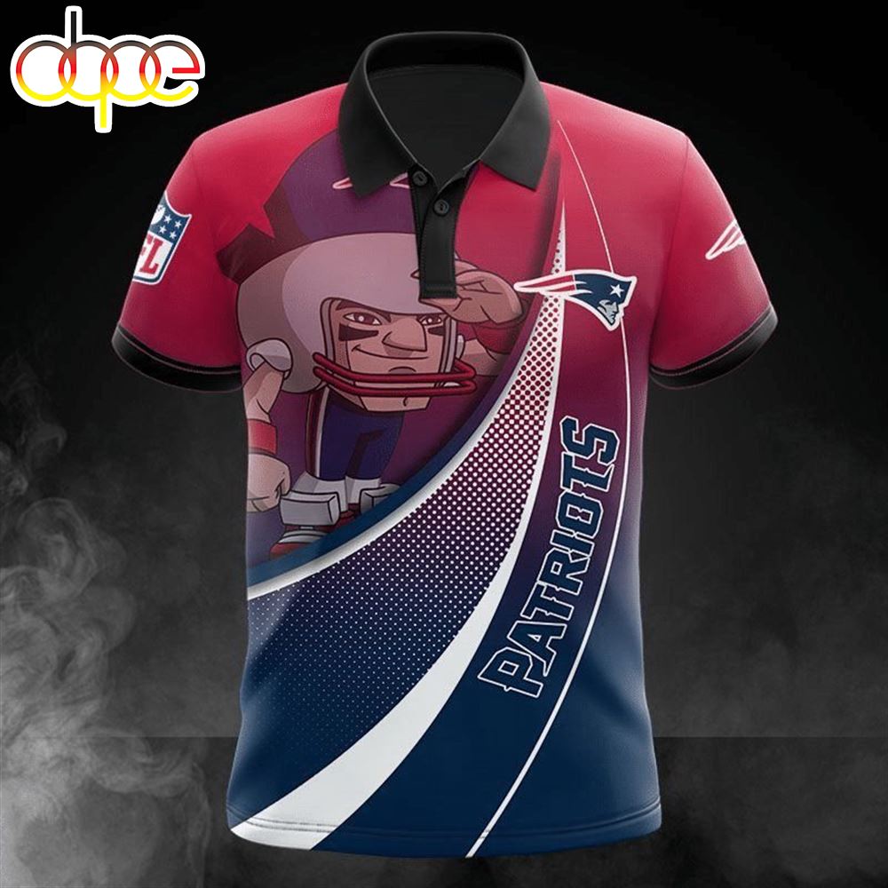 NFL New England Patriots Red Blue Polo Shirt V3