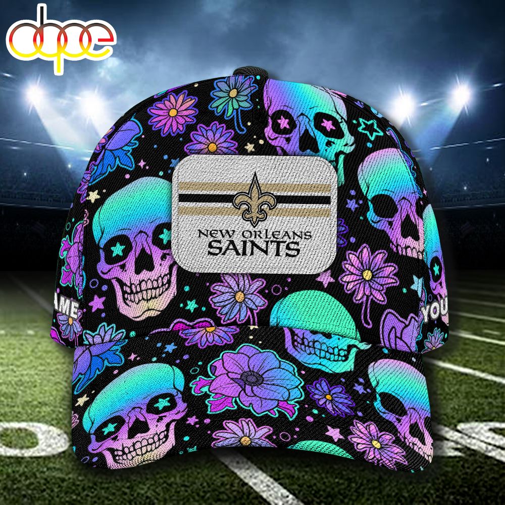 NFL New Orleans Saints Custom Name Cap Skull