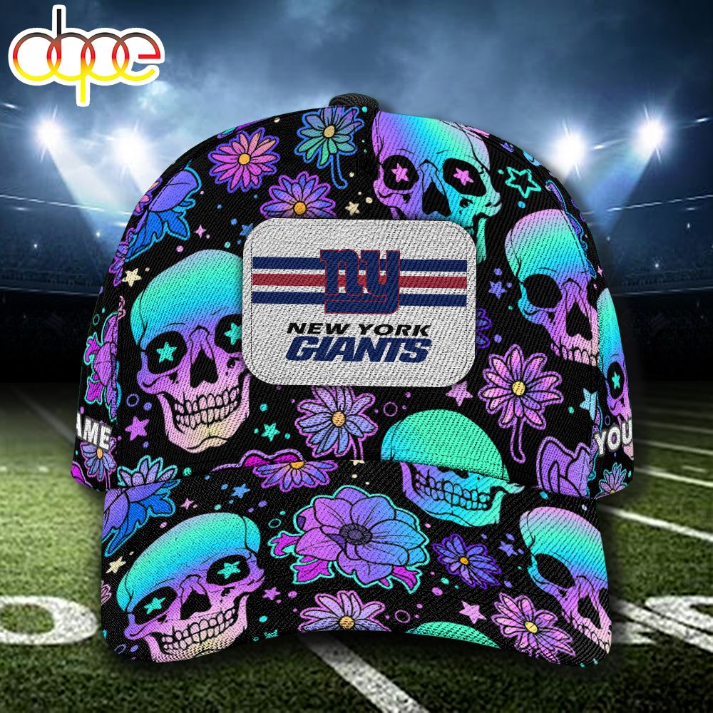NFL New York Giants Custom Name Cap Skull