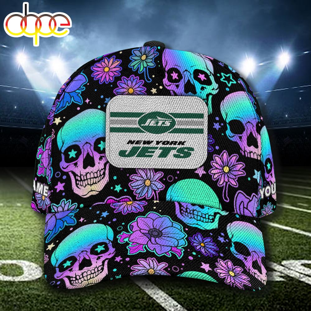 NFL New York Jets Custom Name Cap Skull