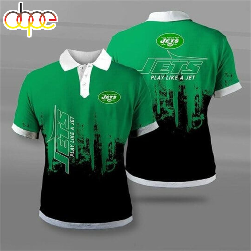 NFL New York Jets Green Black Polo Shirt V2
