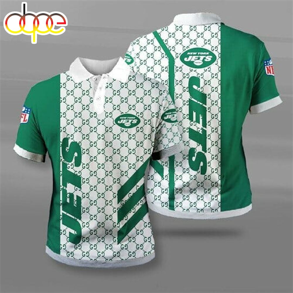 NFL New York Jets White Green Polo Shirt V2