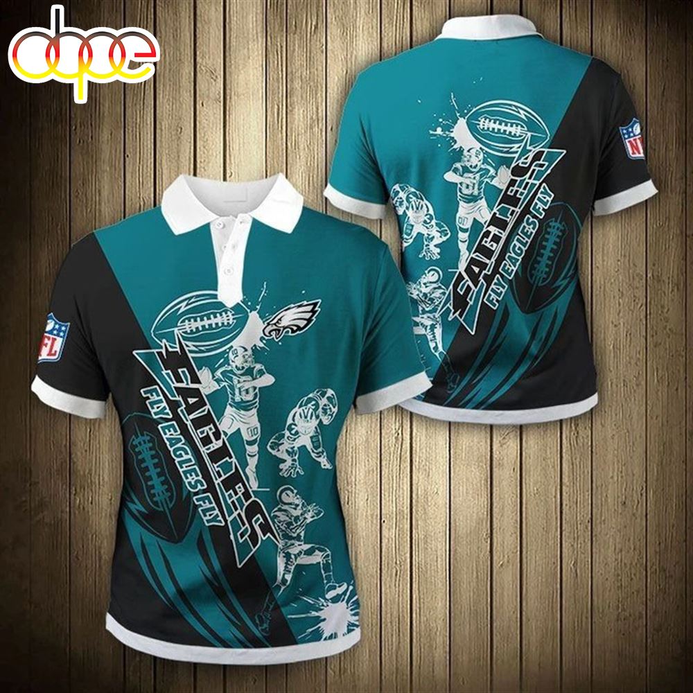 NFL Philadelphia Eagles Green Black Polo Shirt