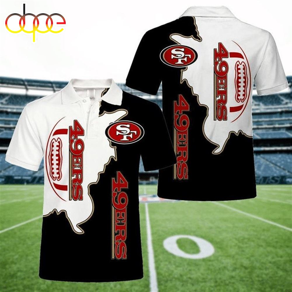 NFL San Francisco 49ers Black White Polo Shirt