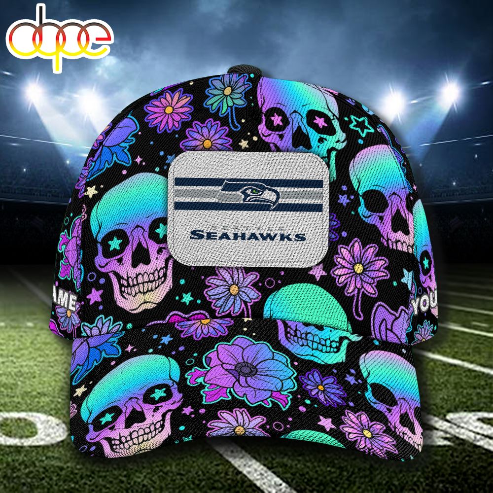 NFL Seattle Seahawks Custom Name Cap Skull