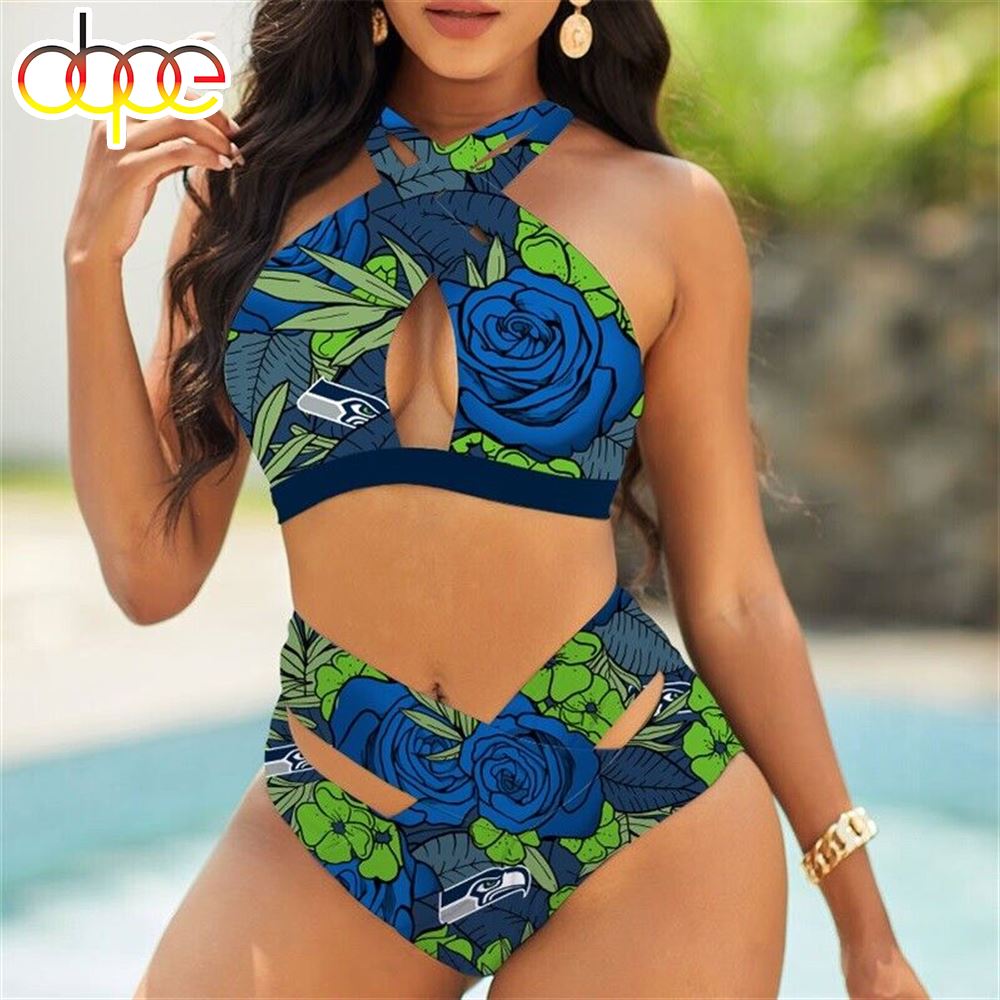 NFL Seattle Seahawks Summer Football Bikini Suit Set