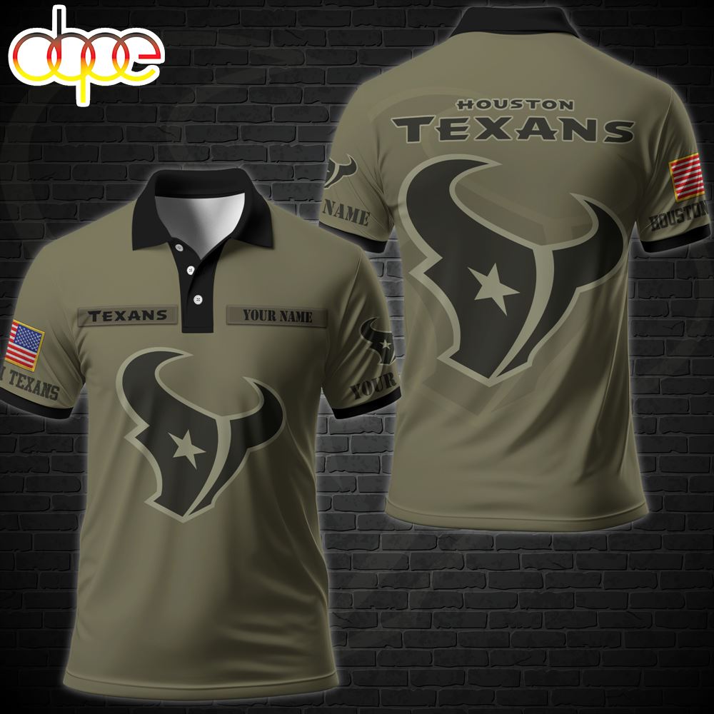 NFL Vetaran Day Houston Texans Polo Shirt Custom Your Name