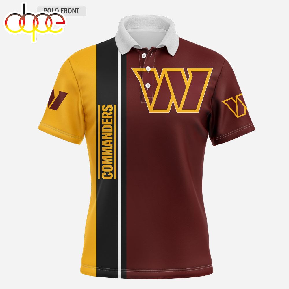 NFL Washington Commanders Brown Black Yellow Version Polo Shirt