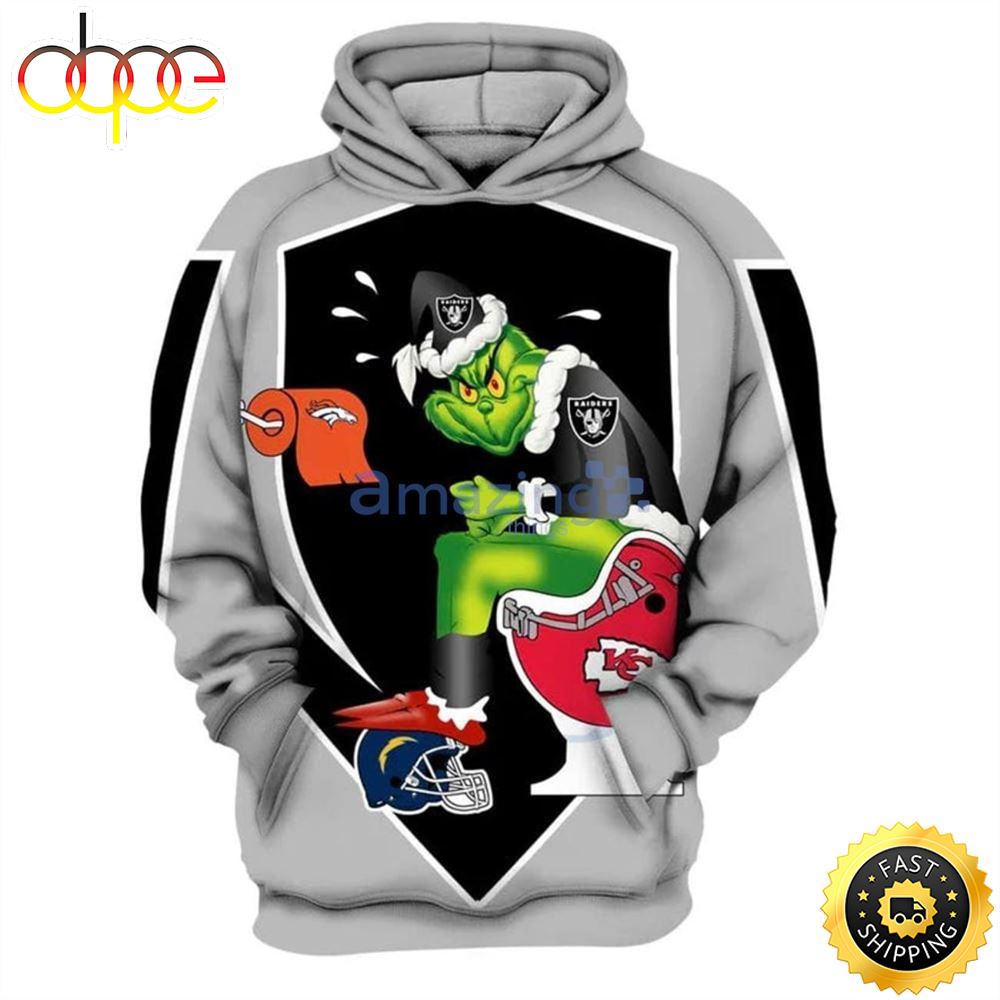 NFL Christmas Grinch Girl 3D 3D Hoodie