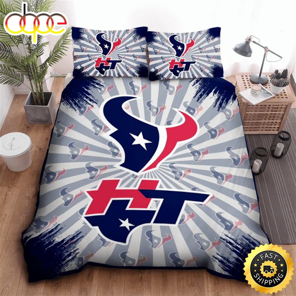 NFL Houston Texans Blue Grey Bedding Set