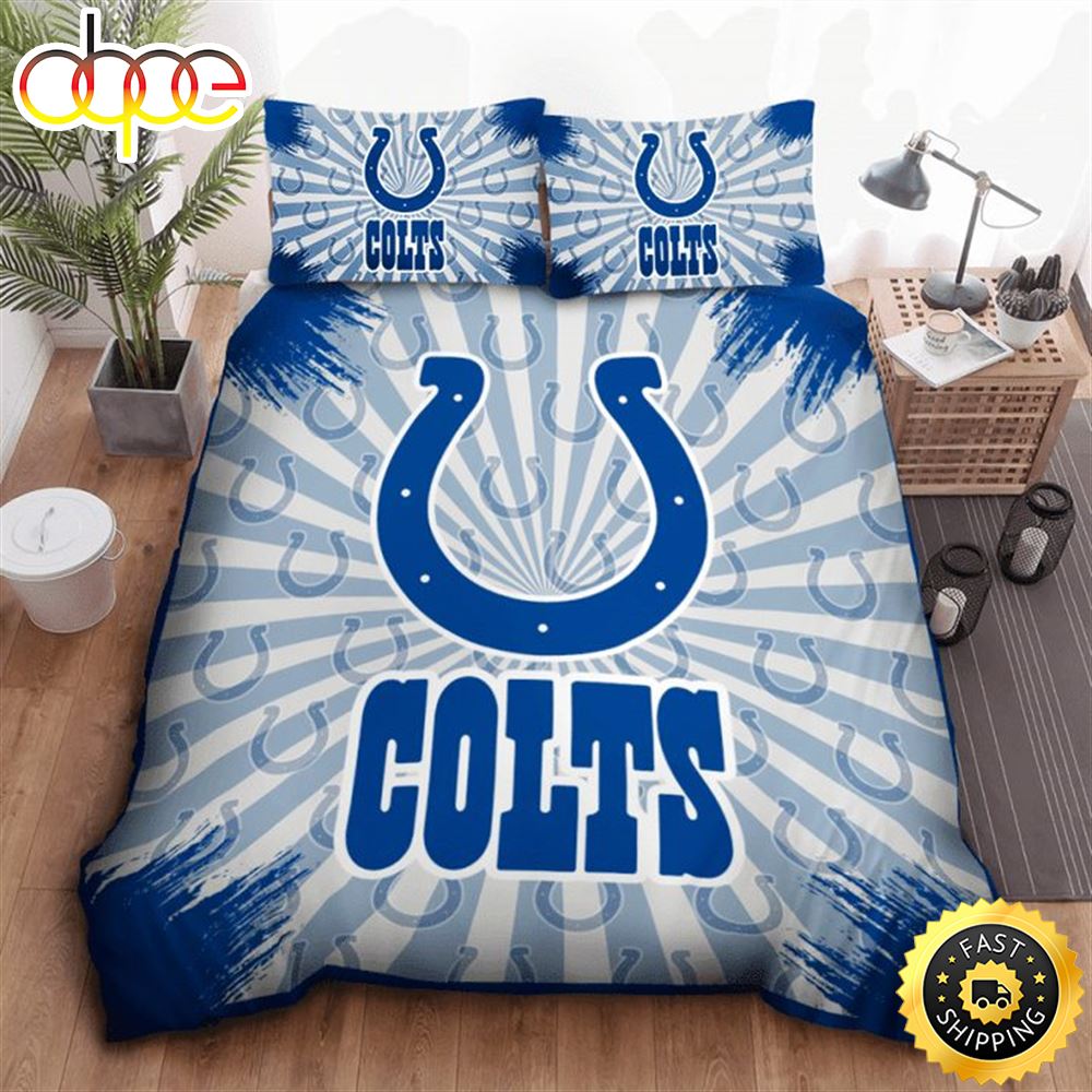 NFL Indianapolis Colts Blue White Bedding Set